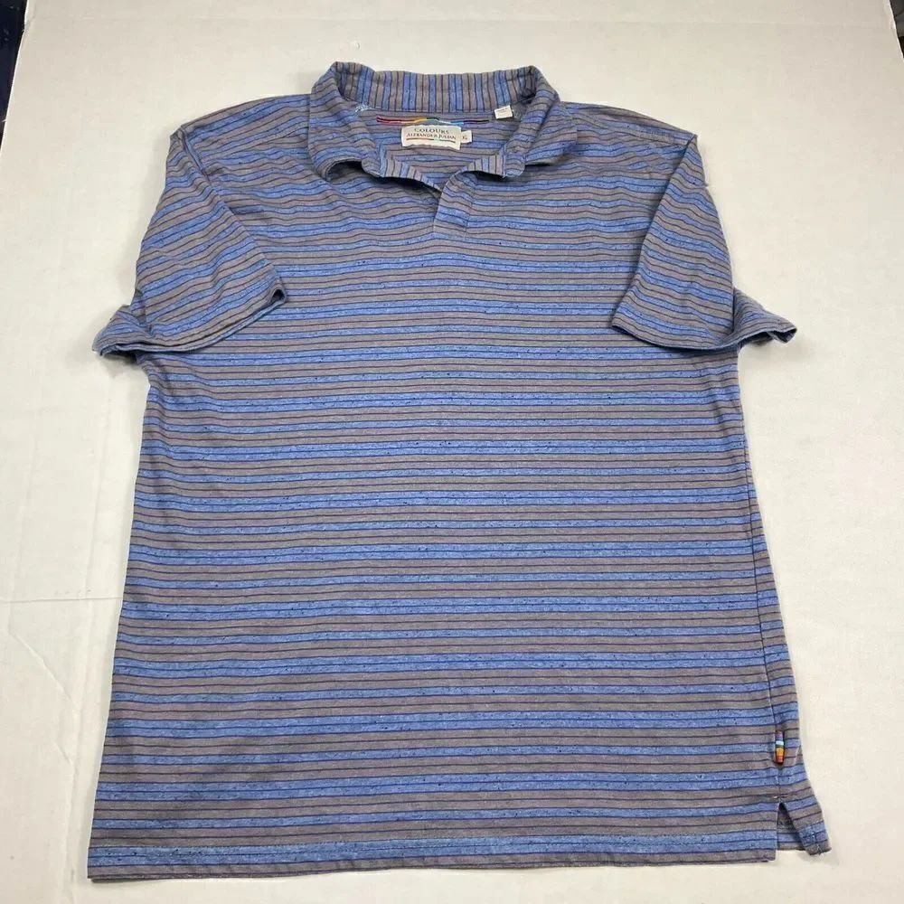 Colours Alexander Julian Mens Polo Shirt Striped Short Sleeve Casual Top XL